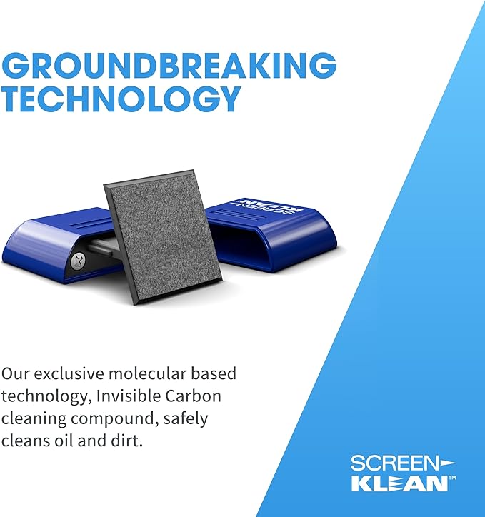 CarbonKlean ScreenKlean Tablet Screen Cleaner - Compatible with iPad, Android & Amazon Tablet - with Carbon Microfiber Tech-Injected Blue-1 Count (Pack of 1)