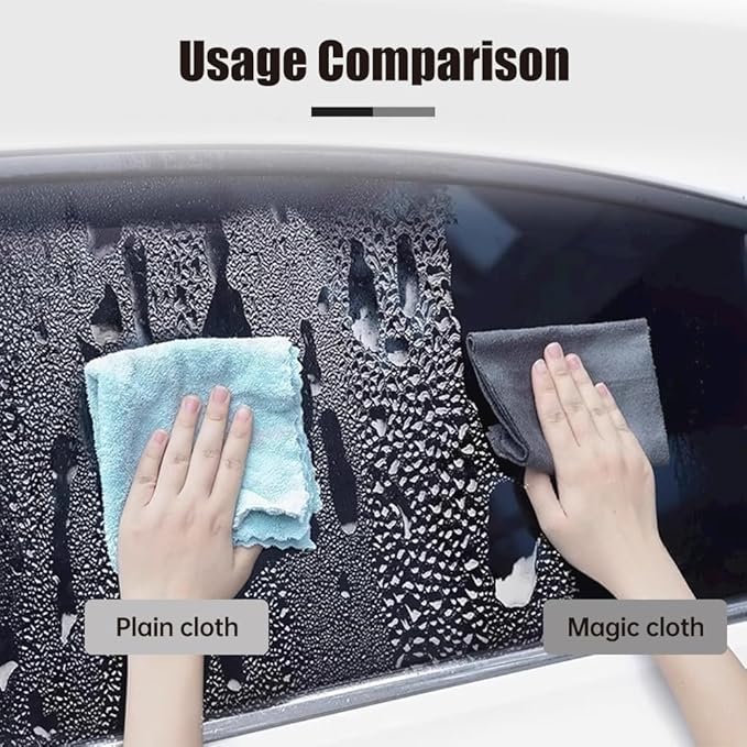 Fliwos Thickened Magic Cleaning Cloth, 2026 New Reusable Microfiber Cleaning Cloths, Streak Free Glass Wiping Cloths, Multipurpose Kitchen Rags Towels for Window, Mirror and Car Glass (5, 12×12 in)