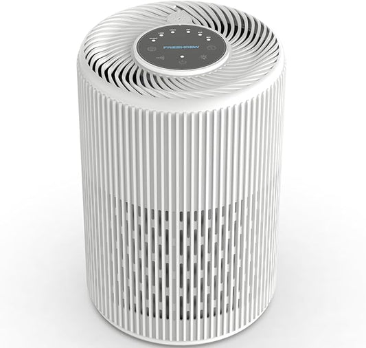 Air Purifiers for Home, FRESHDEW Air Purifier Up to 1300ft² for Smoke Pet Dander Odors with Fragrance Sponge,H13 True HEPA Air Purifier Cleaner with 360° Air Inlet,Sleep Mode for Bedroom (White)