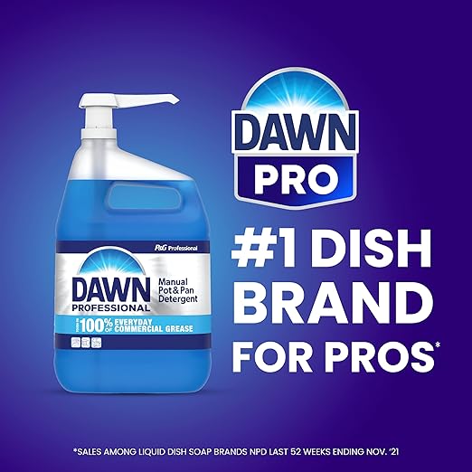 Dawn Professional Heavy Duty Manual Pot and Pan Dish Soap Detergent, 1 Gallon (Case of 2)