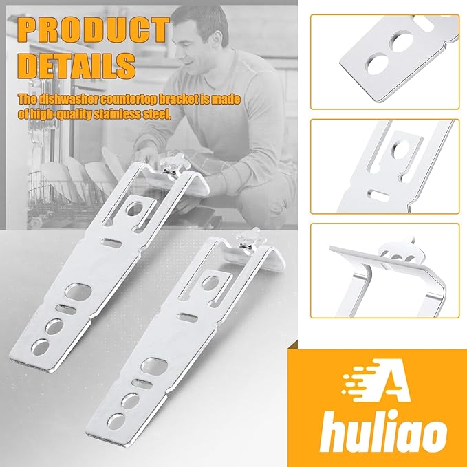 Dishwasher Mounting Bracket for GE WD01X27759 Dishwasher Countertop Bracket - 2 Pack