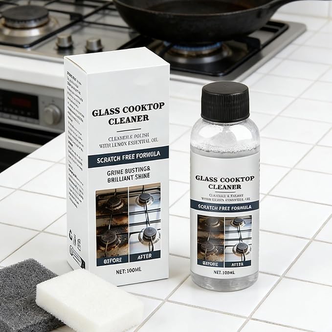 Stove Cleaner, Powerful Oil Remover Spray, 100ml Glass Top Degreaser for Kitchen, Cleaner, Cleaning Solution with Fast Action, Stove Countertop Floor Grout for Home Bathroom Grill