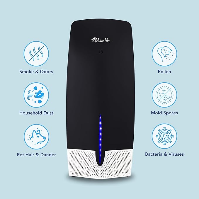 LivePure Air Purifier w/Granular Carbon Insert, LP470THP-GRA, Graphite
