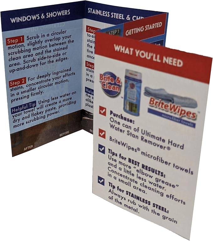 Brite & Clean® Spotless Shower Doors® Kit for Hard Water Stain Removal & Cleaning