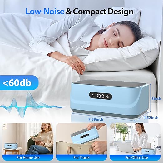 Ultrasonic Jewelry Cleaner: 48Khz Ring Cleaner Ultrasonic Machine with Digital Timer, 4 Cleaning Modes, 24W Sonic Cleaner for Jewelry, Glasses, Retainer, Watch Strap, Home & Travel Use, 13.5oz