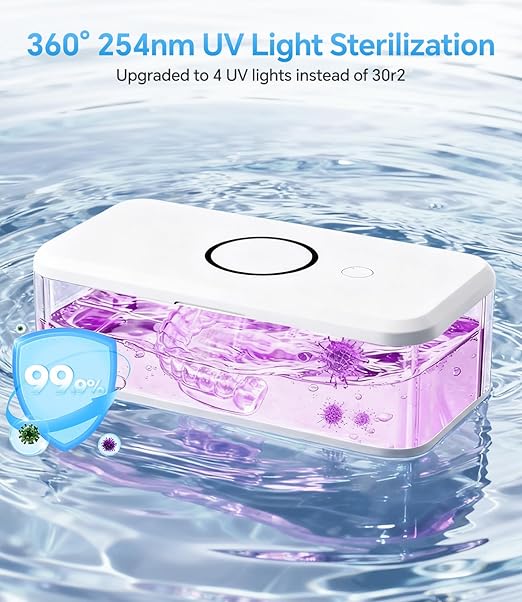 Ultrasonic Jewelry Cleaner, 48KHz Professional Ultrasonic Cleaner Machine for Jewelry, Eyeglasses, Rings, Watch Strap, Dentures- Dual Cleaning Modes, 304 Stainless Steel Tank
