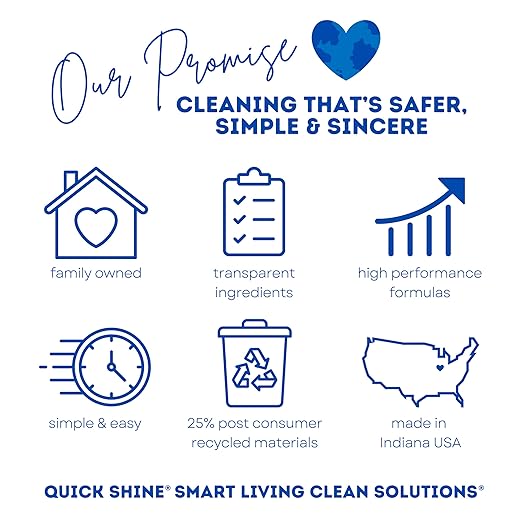 Quick Shine Hardwood Floor Luster-Polish 27oz | Plant-Derived w/Carnauba | Safer Choice, No PFAS, pH Neutral | Ready to Use Formula w/Anti-Slip Technology | Simply Squirt & Spread | Made in USA