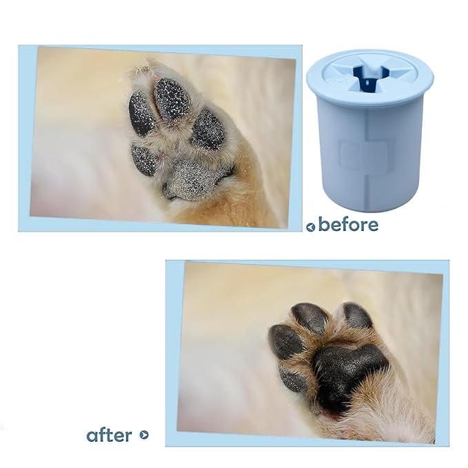 Dog Paw Cleaner Cup Dog Paw Foot Cleaner Paw Washer Portable Foot Cleaner Cup for Pet Cat-Small Blue