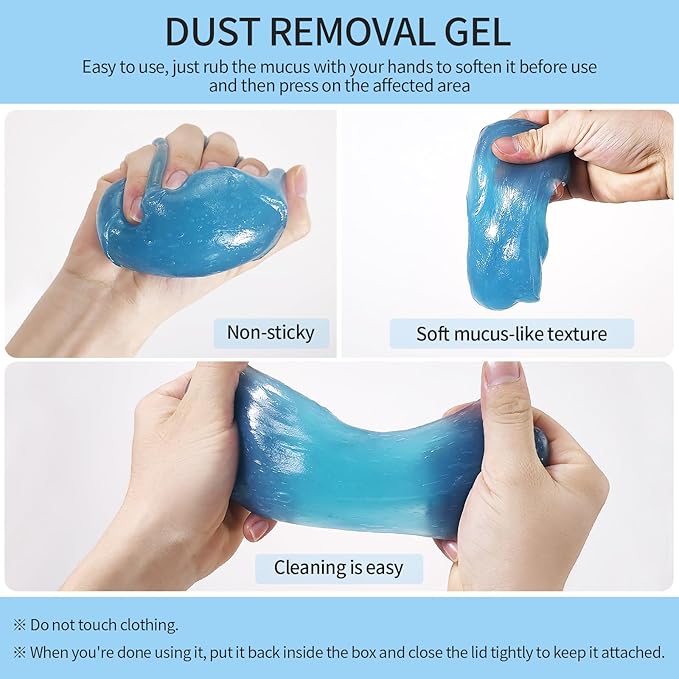 Eco-Friendly Car Cleaning Gel, 160g Biodegradable Detailing Putty for Car Interior Cleaner, Reusable Dust Cleaning Gel for Vents, Dashboards & Keyboard Cleaner, Car Accessories for Men & Women