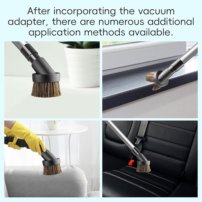 Vacuum Brush Attachments,1.25” Round Dust Brush For Shark Vacuum Attachments. Replacement For Shark vacuum Accessories Brush with 1 1/4 to 1 3/8 Inch Vacuum Hose Adapter Tool for Standard Hose.