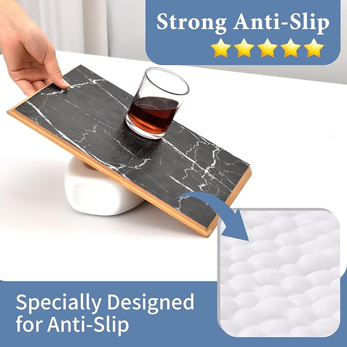 Drawer and Shelf Liner for Kitchen Cabinet: 17 in X 30 Ft Non Slip Waterproof Shelf Paper Non Adhesive Refrigerator Liners Black Marble Easy Liners for Bathroom with Knife Tape Measure