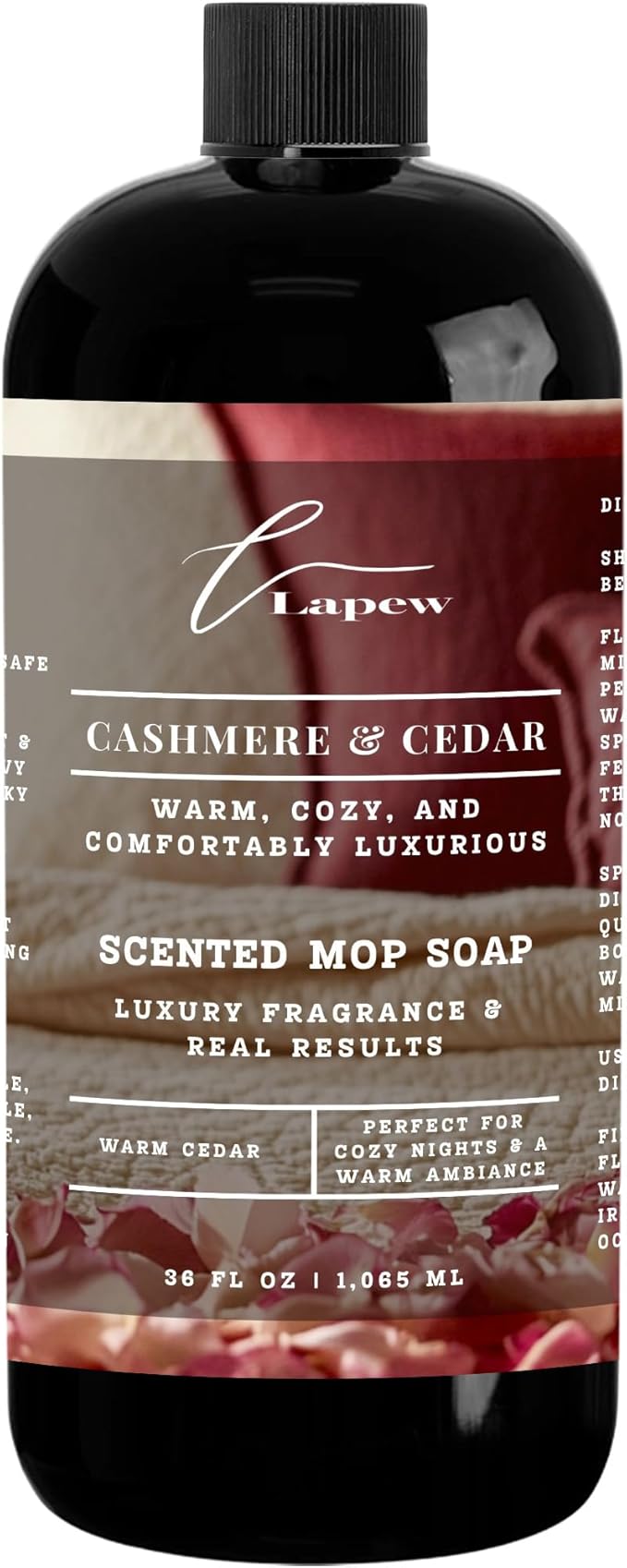 Luxury Floor Cleaner, Scented Mop Soap Concentrate | Hard Floor Cleaner for Tile, Vinyl, Laminate, LVP & Sealed Hardwood | Low-Foam, Streak-Free | 36 oz | Cashmere Cedar