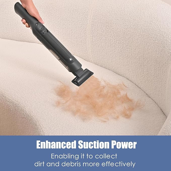 Handheld Vacuum Cordless, Lightweight 1.4lb with Powerful Suction, Charging Dock, Single Touch Empty and Detachable Dust Cup, Portable Mini Car Vac for Home Pet Car (Light Black)