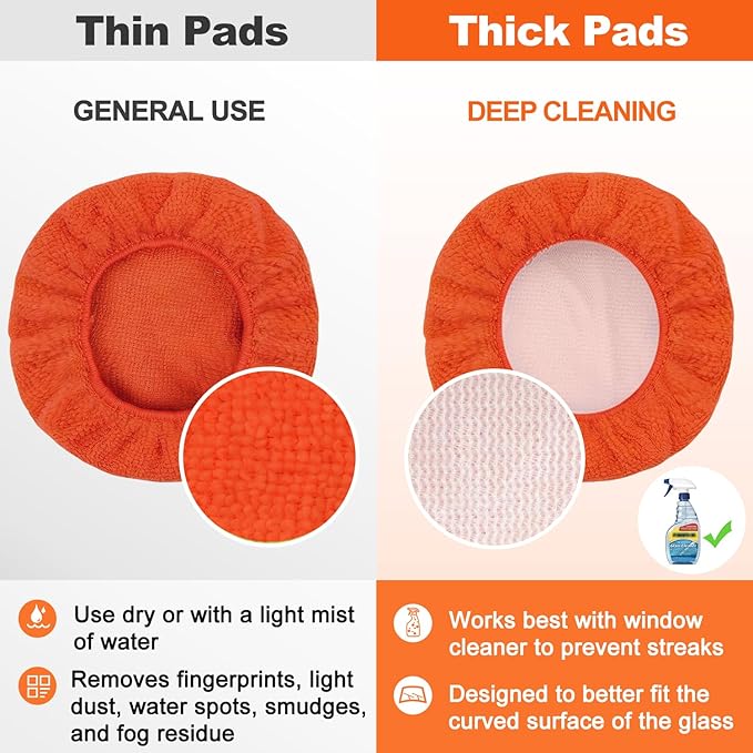 XINDELL 5 Pack Microfiber Pads – Replacement Heads Cover for Xindell Windshield Cleaner Tools. Washable & Reusable Triangle Pads (Red). Fits Window Reach Tool - Handle Not Included