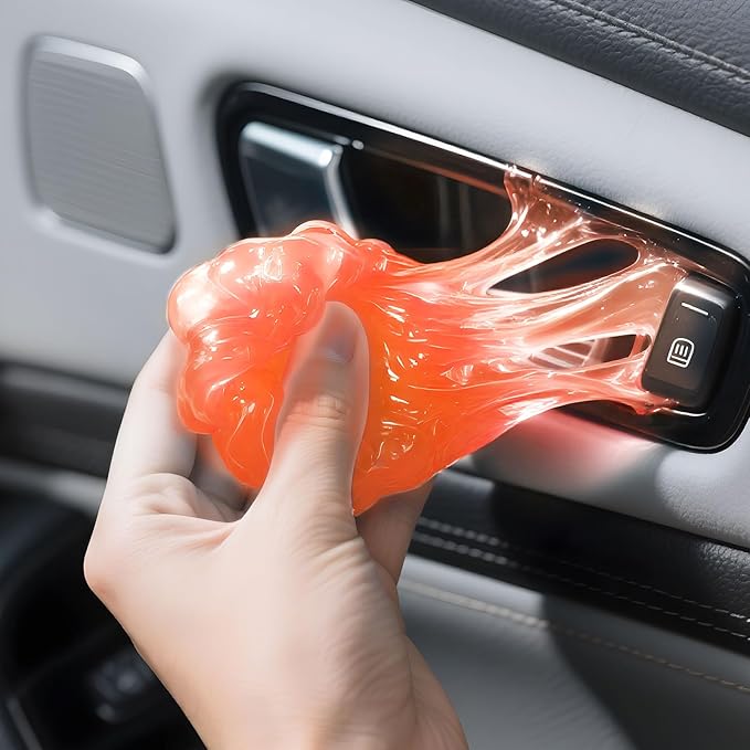 Car Cleaning Gel,Reusable Car Cleaning Putty for Interior Detailing, Car Cleaning Supplies, Auto Detailing Tools, Car Slime for Dust Removal, Car Accessories Interior, Car Cleaning Kit(Orange, 0.8 OZ)