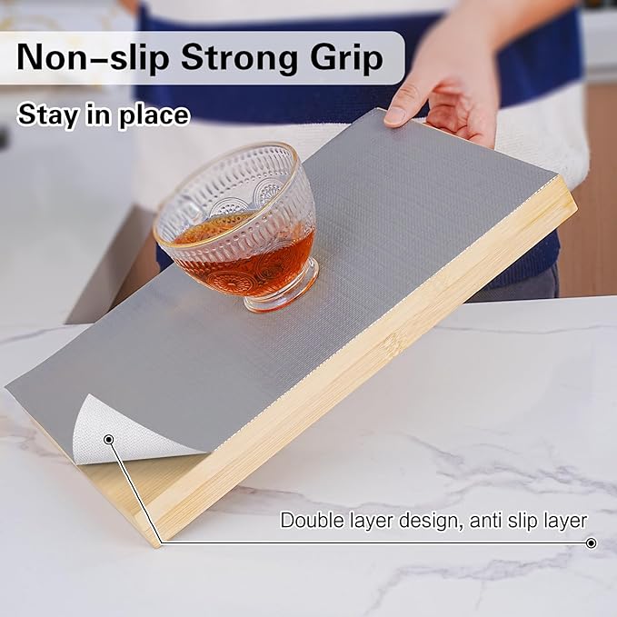 Drawer and Shelf Liner for Kitchen Cabinet,Non-Adhesive Cabinet Liner 18in x 20FT,Waterproof Shelf Paper Non-Slip Mats Cupboard Liners Contact Protect Dresser/Shelves/Table-Grey