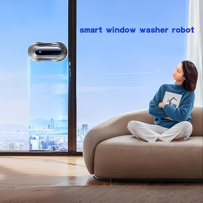 Window Cleaning Robot X11 Pro with Dual-Spray System 70ml Water Tank 3000Pa Strong Suction Auto Edge Detection 2 Cleaning Modes Remote Control for Frameless & Framed Glass