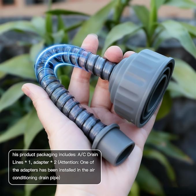 AC Drain Line Cleaner, A/C Condensate Drain Line Cleaner Adapter, hvac tools, Universal Fit AC Drain Line Unclogger, Compatiable With Most PVC Pipe Sizes, Easy To Use, Grey