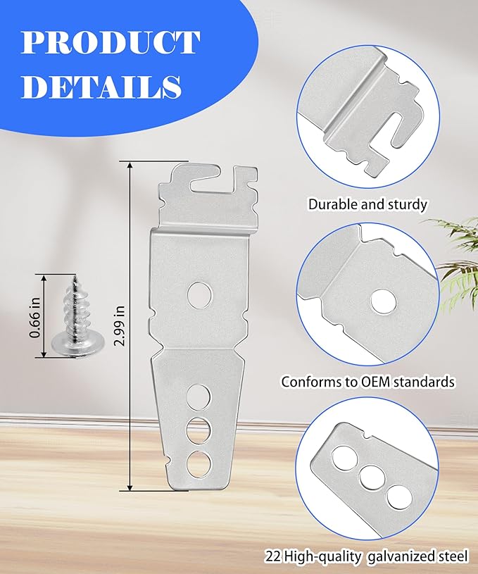Granite Counter Dishwasher Mounting Bracket Kit Fits for Most Brand Dishwashers，Includes 2 Pack Dishwasher Mounting Brackets &2 Pack Undercounter Dishwasher Bracket 8269145, WP8269145, AP6012289