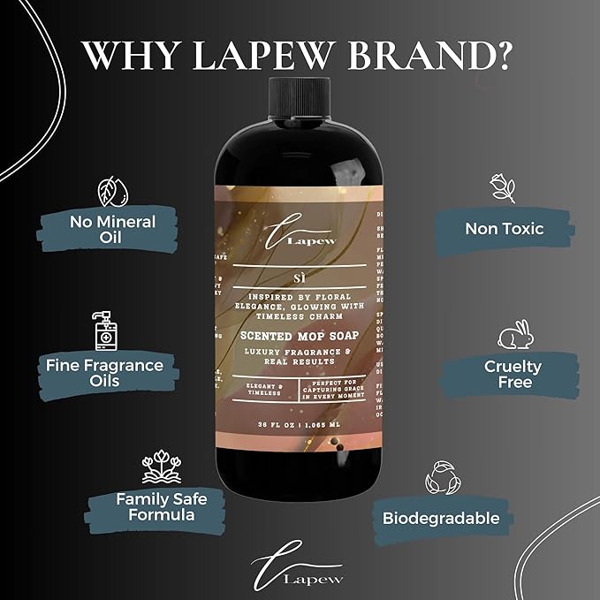 Luxury Floor Cleaner, Scented Mop Soap Concentrate | Hard Floor Cleaner for Tile, Vinyl, Laminate, LVP & Sealed Hardwood | Low-Foam, Streak-Free | 36 oz | Sì