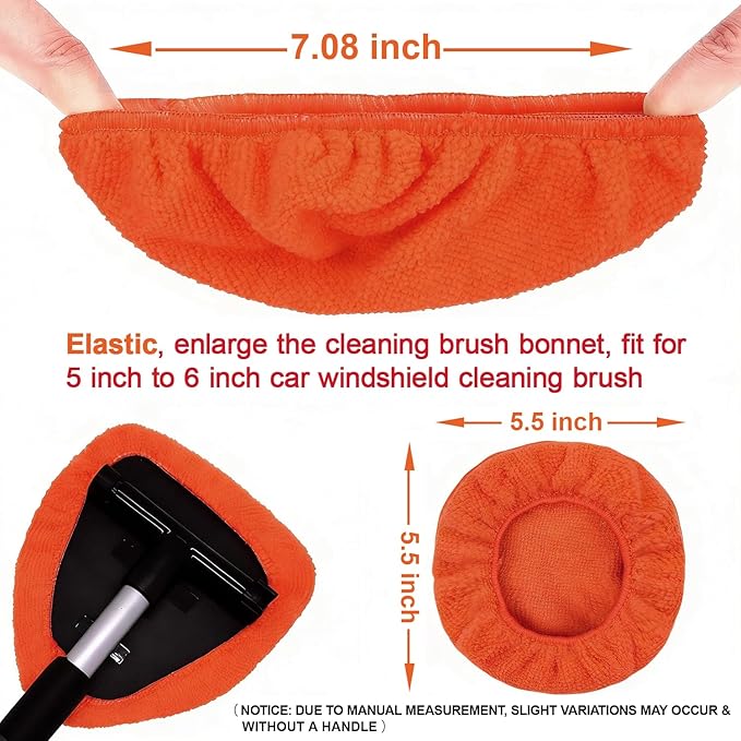 XINDELL 5 Pack Microfiber Pads – Replacement Heads Cover for Xindell Windshield Cleaner Tools. Washable & Reusable Triangle Pads (Red). Fits Window Reach Tool - Handle Not Included