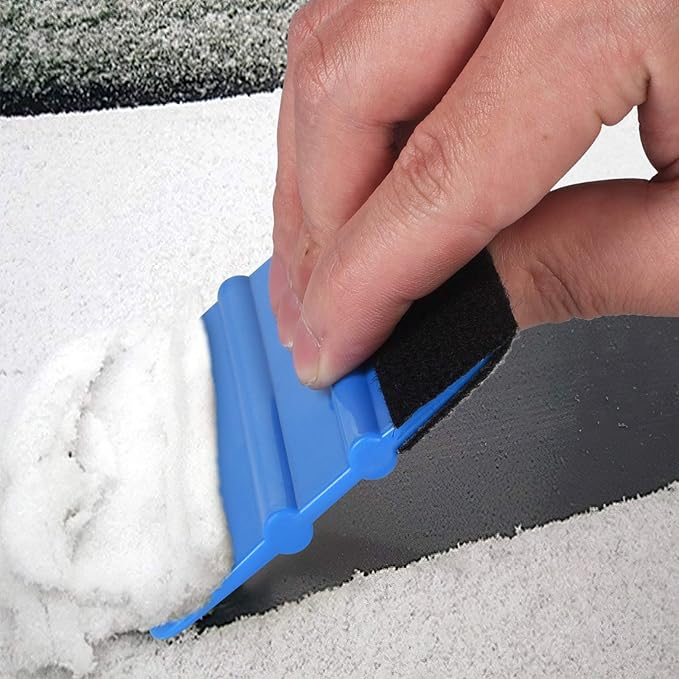 Durable Black Felt Edge Vinyl Squeegee Tool 4-Inch, Car Vinyl Film Wrapping Decal Window Tint Work, Professional Scratch Free Squeegee (Pack of 3)