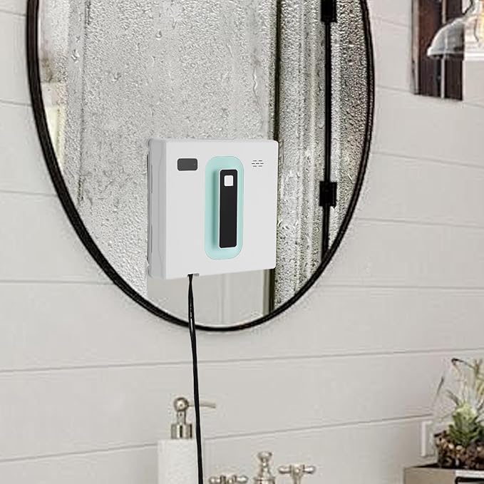 Ultra Thin Window Cleaner Robot Dual Spray 2500Pa Suction with Safety Rope Auto Climbing for Home High Rise Glass Cleaning