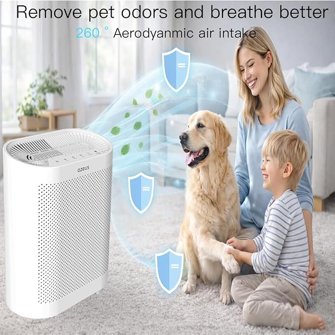 True HEPA Air Purifier GL-FS32 | 4-Stage Filtration System, Ultra-Quiet Operation, and Air Quality Sensor | Ideal for Large Rooms, Bedrooms, and Offices