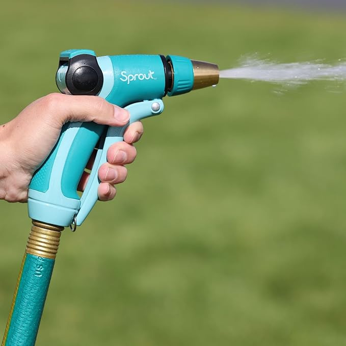 Sprout 65110-AMZ Metal Front Trigger Adjustable Nozzle and QuickConnect Product Adapter Amazon Bundle, Gooseberry Green