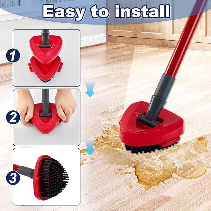 Scrubber Mop Head for Ocedar, Upgrade Scrub Brush for Ocedar, Spin Mop Scrub Brush Head for O Cedar RinseClean 2-Tank, More Bristles Scrub Brush Attachment for Bathroom, Deck, Kitchen Floor Cleaning