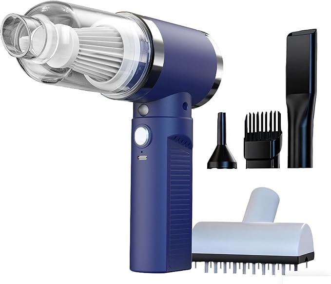 Car Vacuum Portable Cordless,Car Vacuum Cleaner high Power, Home Handheld Vacuum 30Mins Battery,Blue Portable Vacuum Cordless 5000mAh Battery,15000 Pa Powerful Suction. (Blue)