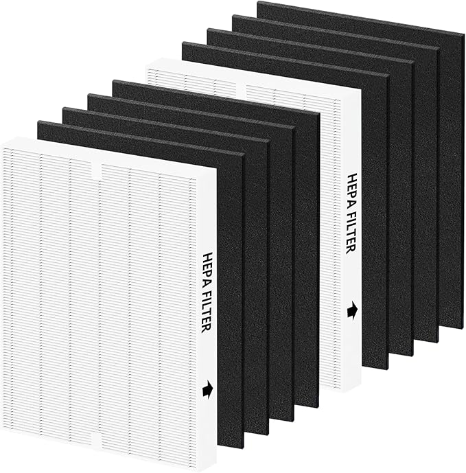 AP-1512HH Replacement Filter for Coway Airmega AP-1512HH and Airmega 200M Series Air Purifiers, Funmit 2 True HEPA Filter and 8 Activated Carbon Pre-Filters, Compared to Part # 3304899
