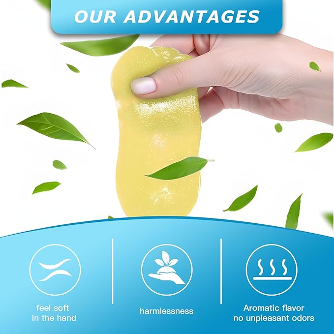 Car Cleaning Gel,Reusable Car Cleaning Putty for Interior Detailing, Car Cleaning Supplies, Auto Detailing Tools, Car Slime for Dust Removal, Car Accessories Interior, Car Cleaning Kit(Yellow, 0.8 OZ)