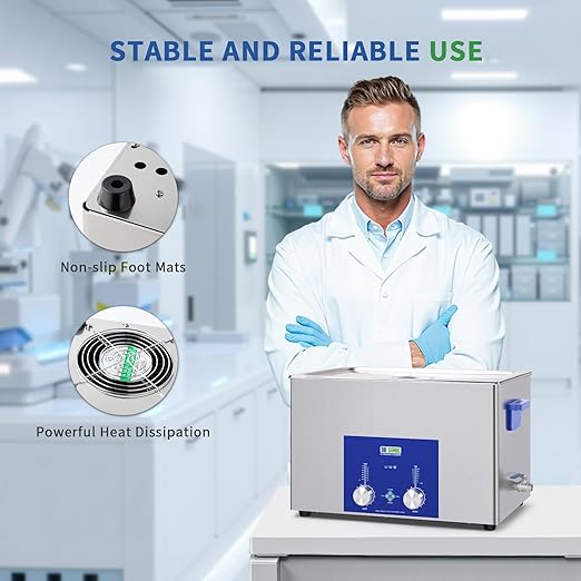 DK SONIC Industrial Ultrasonic Cleaner 30L,600W Commercial Sonic Cleaner with Encoded Timer,Heater&Basket, Multiple Functions for Carburetors, Motorcycle Engines, Chains