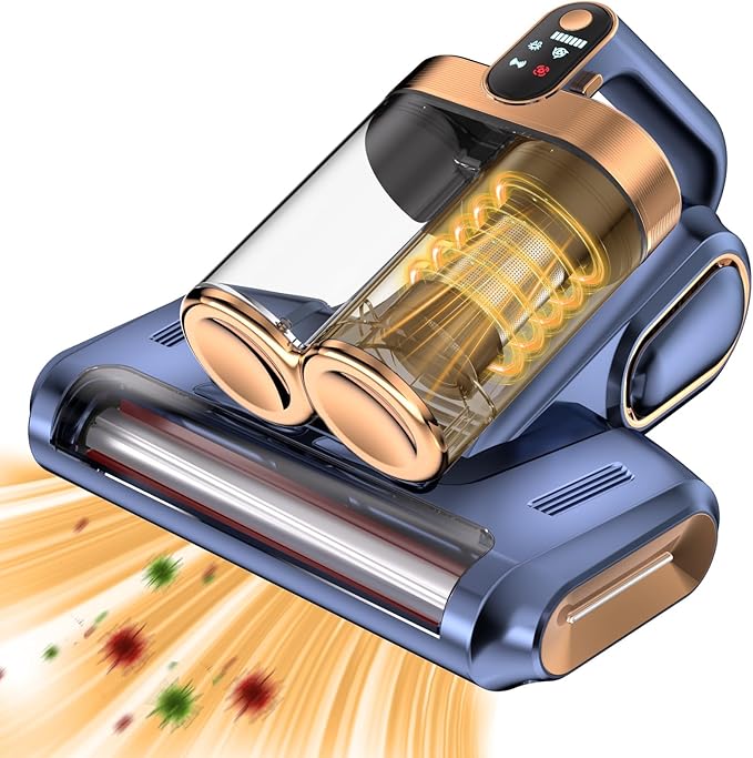 Cordless Mattress Vacuum Cleaner,16Kpa Bed Vacuum with 253.7nm UV-C Light,HEPA Filter & Ultrasonic Tech,Portable Handheld Vacuum for Couch,Sofa & Pet