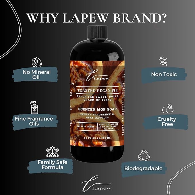 Luxury Floor Cleaner, Scented Mop Soap Concentrate | Hard Floor Cleaner for Tile, Vinyl, Laminate, LVP & Sealed Hardwood | Low-Foam, Streak-Free | 36 oz | Toasted Pecan Pie
