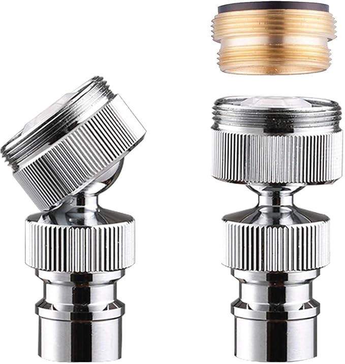 Dishwasher Faucet Adapter, Brass Dishwasher Snap Adapter, 55/64-27 Thread with Small Diameter Nipple, Chrome Plated