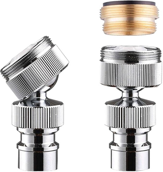 Dishwasher Faucet Adapter, Brass Dishwasher Snap Adapter, 55/64-27 Thread with Small Diameter Nipple, Chrome Plated
