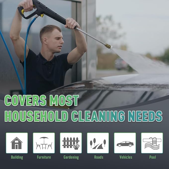 Pressure Washer Power Washer with Touch Screen, 5000PSIIMAX, 4 Quick Connect Nozzles and Foam Cannon, High Pressure Cleaning Machine for Cars Driveways Home Outdoor, Light Yellow