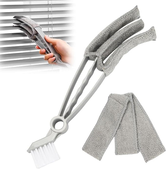 Removable Window Blind Cleaner, 2026 New Duster Brush with Microfiber Sleeves, Blind Cleaner Tools for Blinds Air Conditioner Keyboard Fan Dust (Grey, 1PCS)