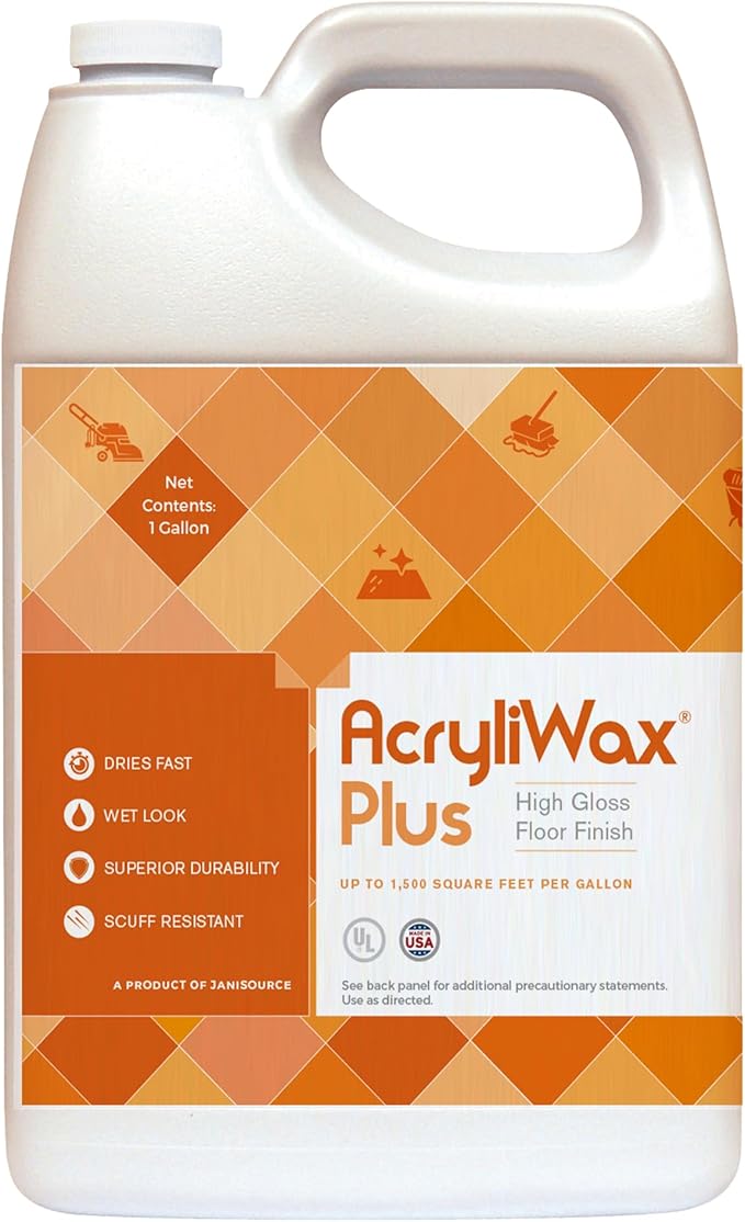 Acryliwax Plus High Gloss Commercial Floor Finish & Wax - Case of 4 Gallons…