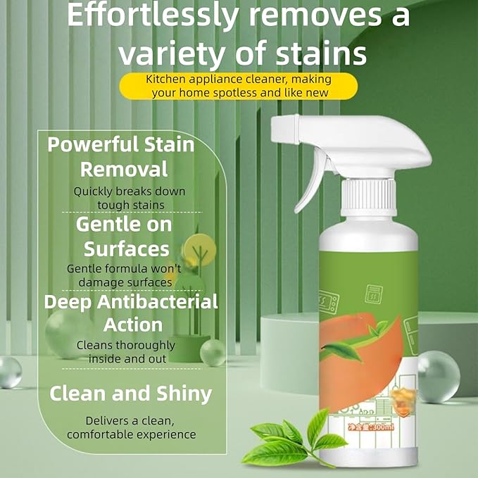 Multi-Purpose Cleaner, Natural Enzyme Formula to Household Appliances, Kitchen Appliance Cleaner, Easy Cleaning Household Items, for Hold, Oven, Stove, Range Hood (1pcs)