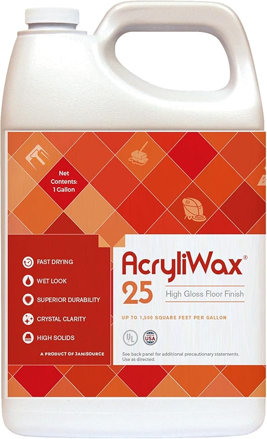 Acryliwax 25 High Gloss Commercial Floor Wax & Floor Finish 1 Gallon…