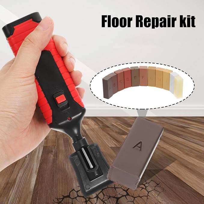 1set Laminate Floor Scratch Repair Wax Kit Colors for Wood Floor Furniture and Countertop Damage Quick Melt and Fill for Cracks and Scratches