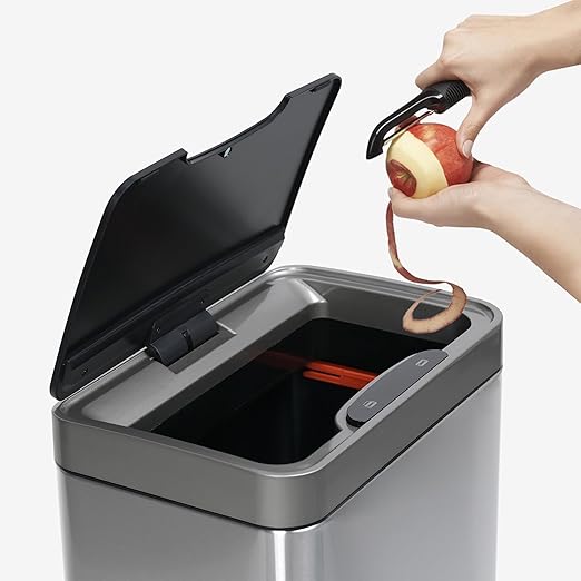 Mbillion Automatic Trash Can - 15 Gallon Motion Sensor Stainless Steel Smart Trash Can with Lid - Rectangular Touchless Garbage Can for Kitchen, Bedroom, Home Office - Silver