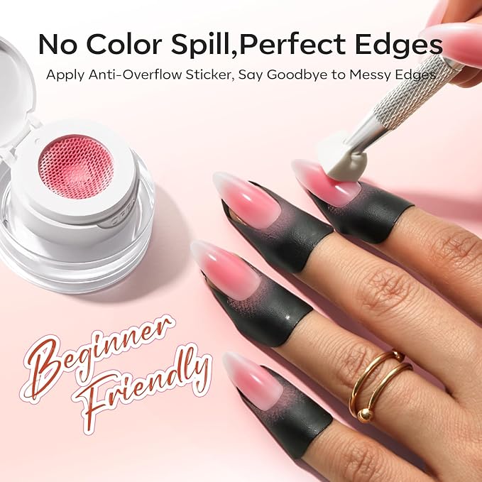 modelones Pat Paint Gel Nail Polish, 2 Colors Soak Off UV Patting Gel Polish Pigmented Colors for Ombre & Gradient & Blush Blooming & French Tip Nail Art, Radiant Red