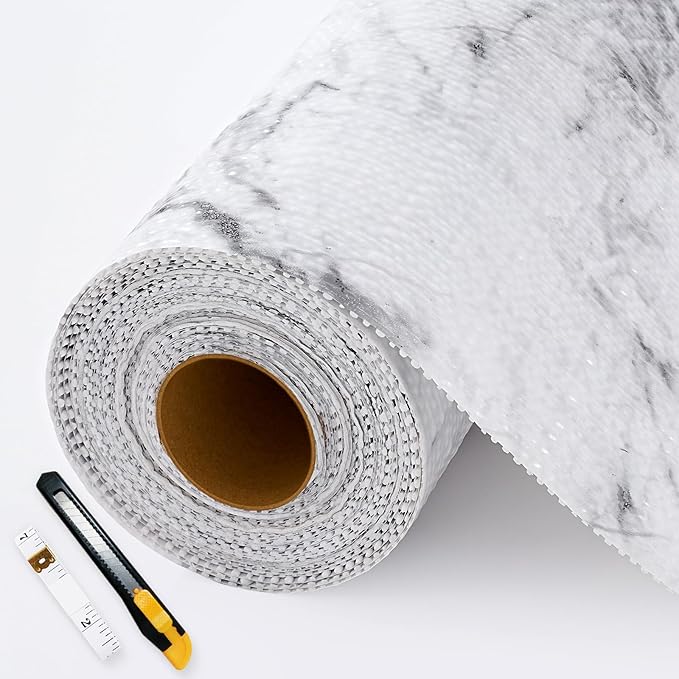 Shelf Liners for Kitchen Cabinets Non-Adhesive, Non-Slip Thickened Shelf Paper Waterproof Washable for Drawer Dresser Pantry Shelve Bathroom Protector Liner