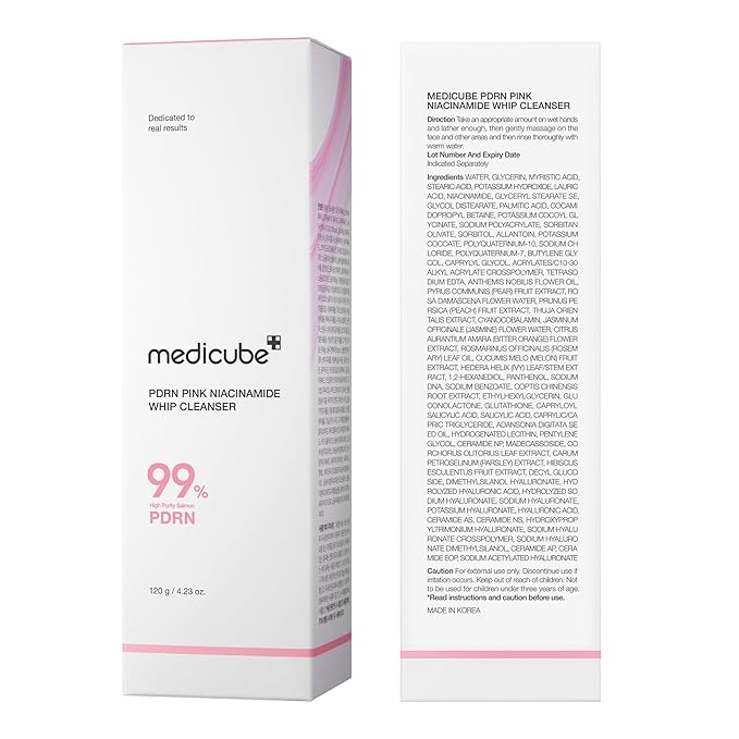 medicube Facial Cleanser PDRN Marshmallow Whip Cleanser | Deep Cleansing Foam for Pore Care, Uneven Skin Tone with Salmon DNA PDRN | Hydrating & Nourishing Gentle Cleanse | Korean Skincare, 4.23 oz