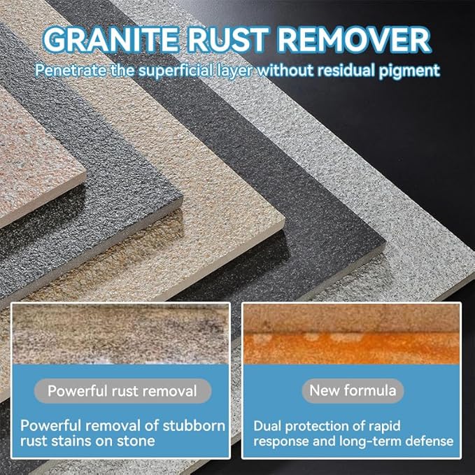 Rust Stain Remover Marble Cleaner Tile Rust Remover Granite Care Agent Stone Care Agent - Powerful and Effective in Removing Rust From Granite, Tile and Marble (500g)