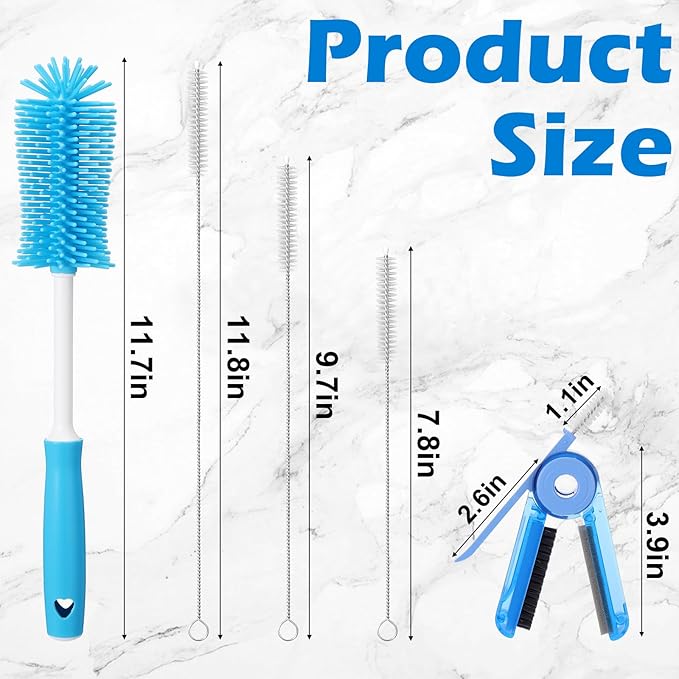 Palksky Water Bottle Cleaning Brush Kit, Brush and Straw Cleaner for Owala, 5 PCS